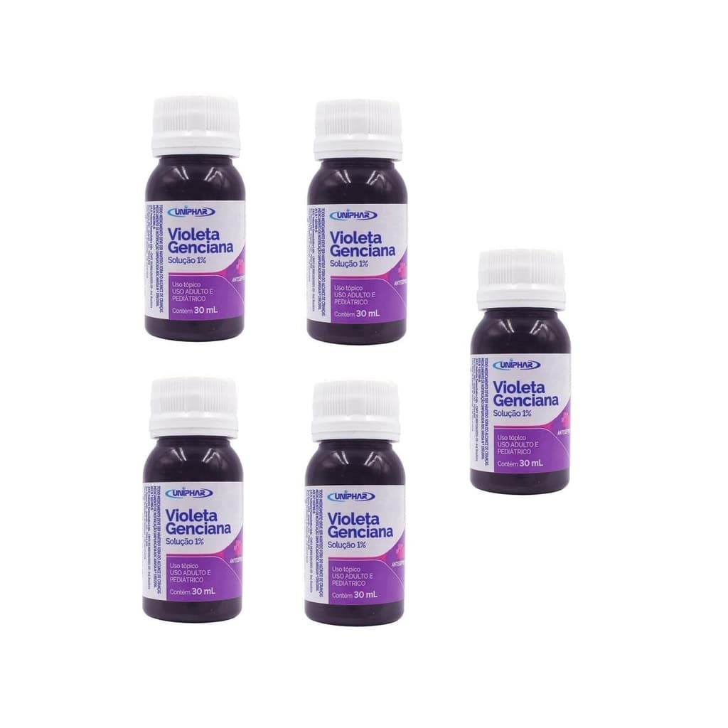 Kit 5x Violeta Genciana 30ml 1% Uniphar