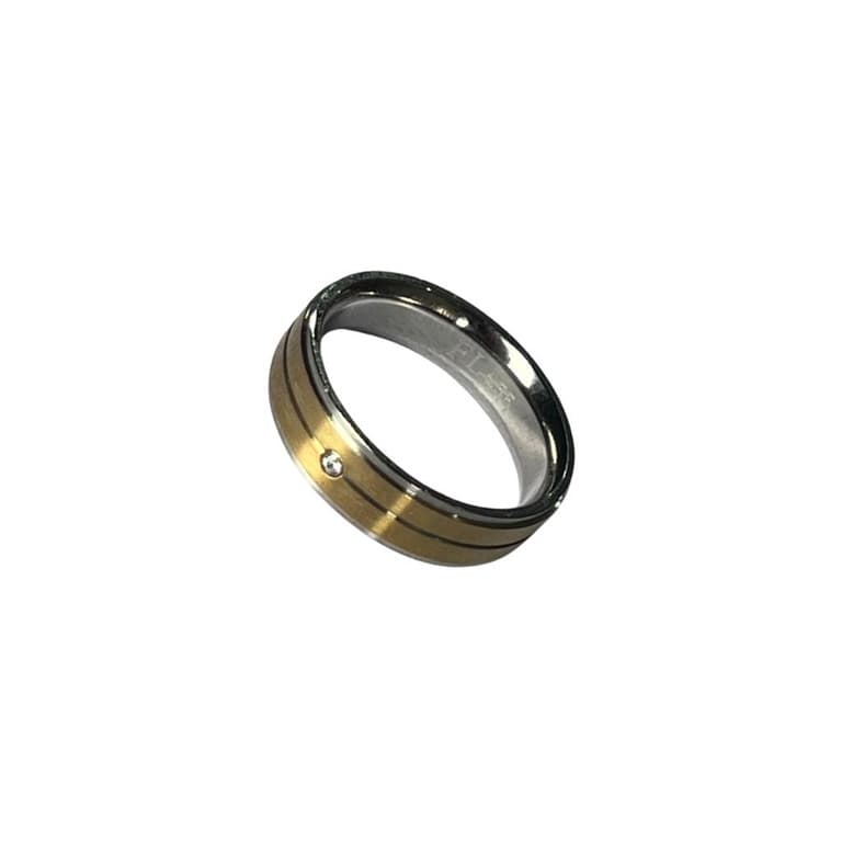 Alianca De Tungstenio Banhada Ouro 18K Pedra Circone 7mm