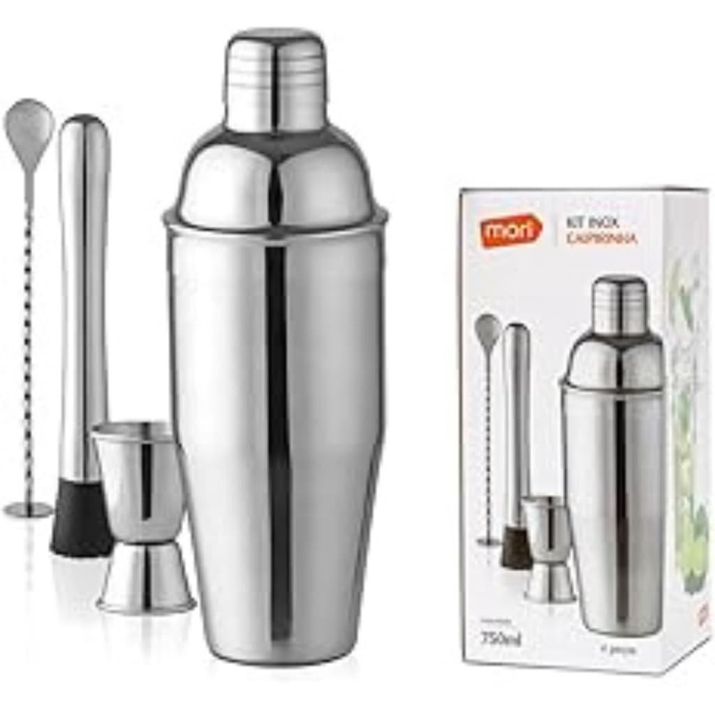 Kit Caipirinha Inox 750ml 4 Peças Drinks Batidas
