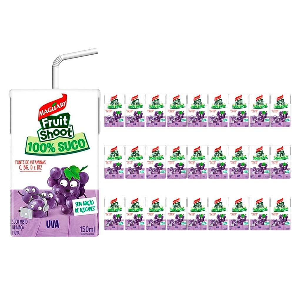 Suco de Uva Maguary 100% Fruit Shoot 150ml 27 Unidades