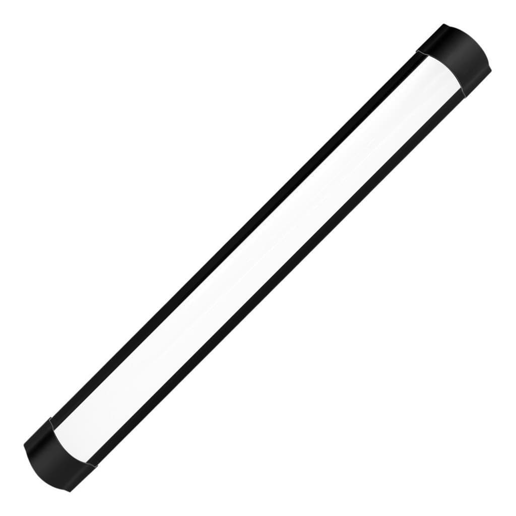 Kit 3un Luminaria slim Led 40w 120cm Linear com calha sobrepor 6500K Preto 110v/220v