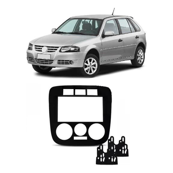 Moldura Painel Multimidia Dvd 2 Din Gol  Saveiro Parati G4 2005 Até 2014 Preta