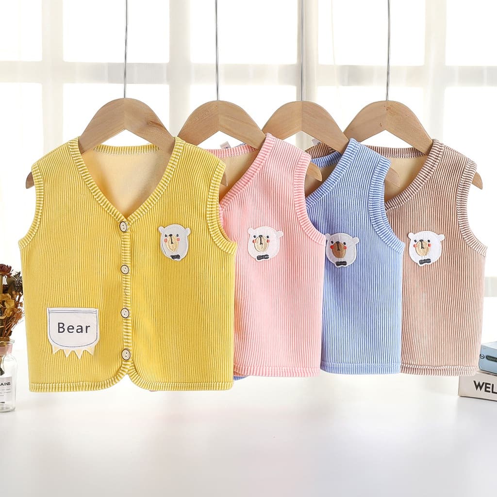 [ZY] 60-120CM Pronto estoque Colete infantil de lã espessada Casual quente colete pequeno outono inverno bebê confortáve