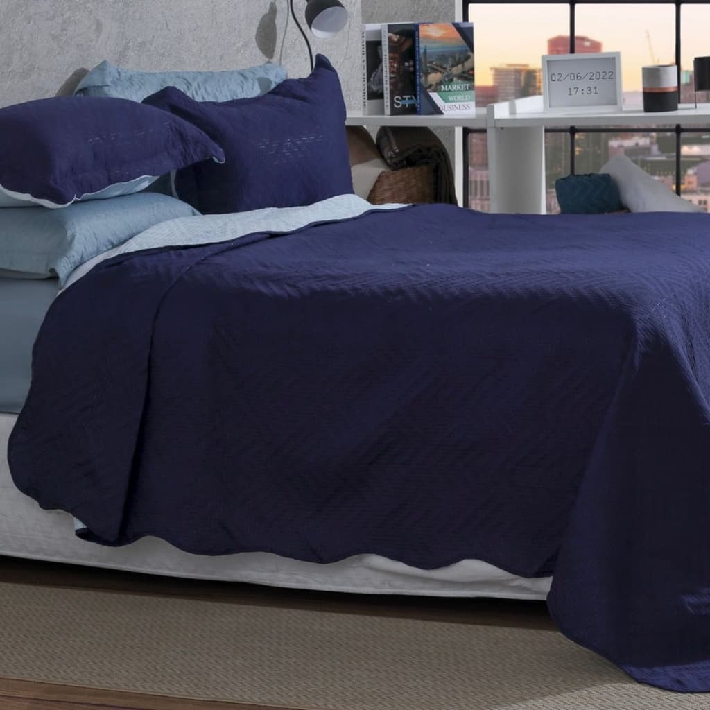 Kit Colcha Casal 3 Peças Patchwork Dupla Face 220x240 Premium