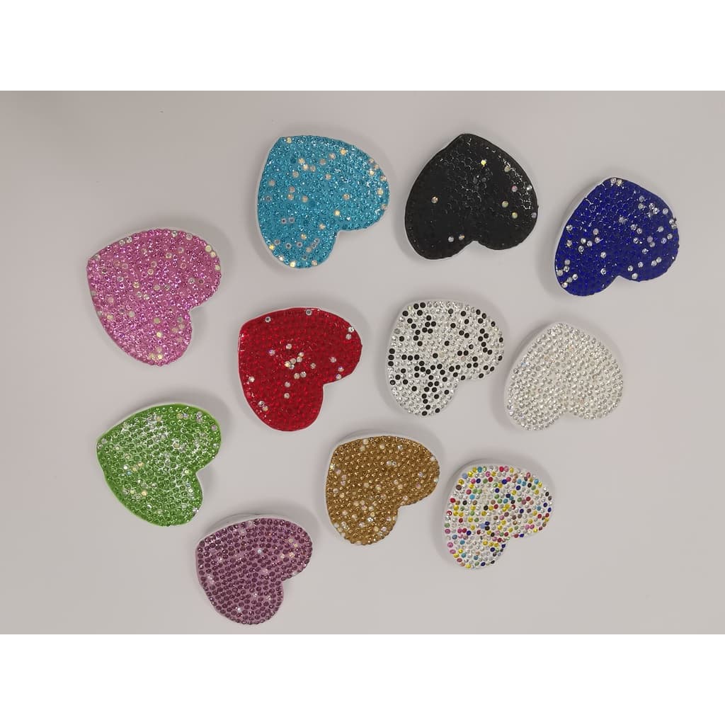 VT-QN04 Pop Socket em Coração Com Pedraria pequena Para Celular Cola 3M