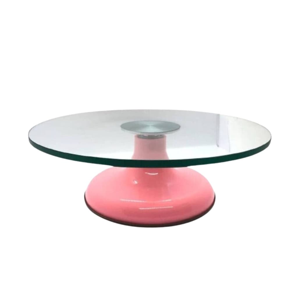 Bailarina Boleira Giratoria Vidro Rolamento Duplo Suporte Pedestal Profissional Para Bolos