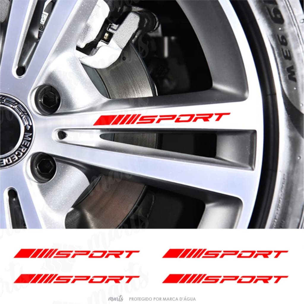 4 Adesivos Vinil para Rodas Carro Sport Esporte