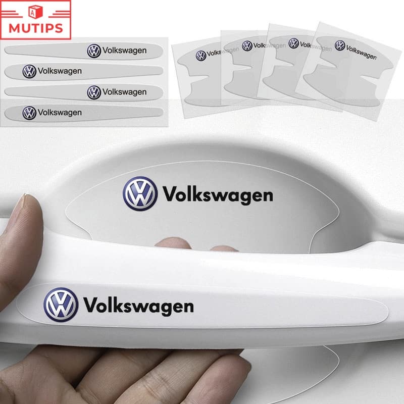 Volkswagen 8Pcs Porta Do Carro Maçaneta Protetora Transparente Autocolante Anti-Riscos Para VW Polo 9n 9n3 gol g5 g4 g3 g6 Nivus Fox Novo Carocha Virtus