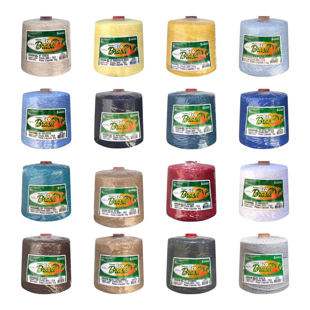 Linha De Crochê Colorida Eco Brasil 6 Fios 1 Kg Barbante Para Tricô