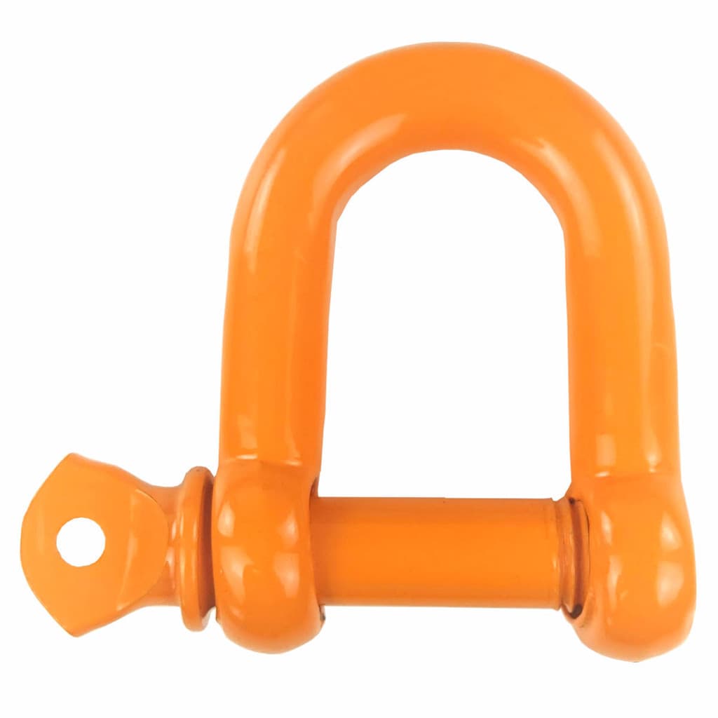 Manilha 3/4" Reta Pino Roscado Alloy Para Cintas de Reboque Cabos de Aço - Laranja