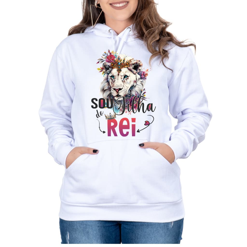Blusa Moletom Canguru Jesus Cristo Yeshua Estampado Gospel Religioso Flanelado Cristão Rei dos Reis
