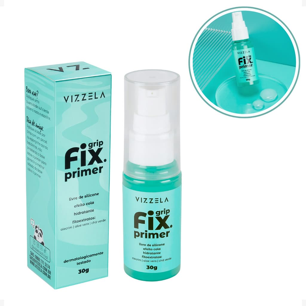 Primer Grip Fix Vizzela Efeito Cola Maquiagem resistente 30g