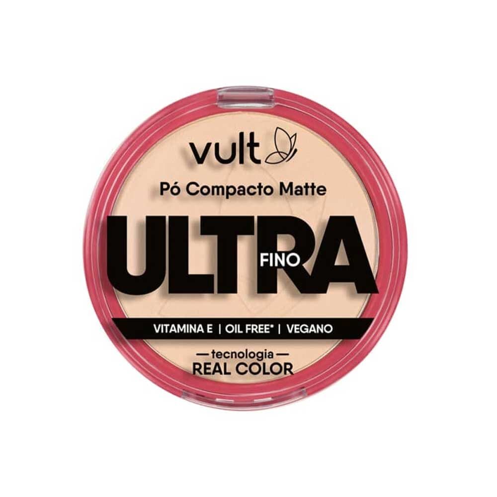 Pó Compacto Facial Matte Ultra Fino Cor 01 V400 Make Vult 9g