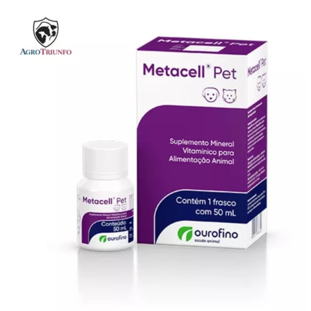 Suplemento Vitamínico Metacell Pet Cães Gatos Ourofino 50ml Vitamina para cães e gatos, lactação, prenhez, doença do carrapato