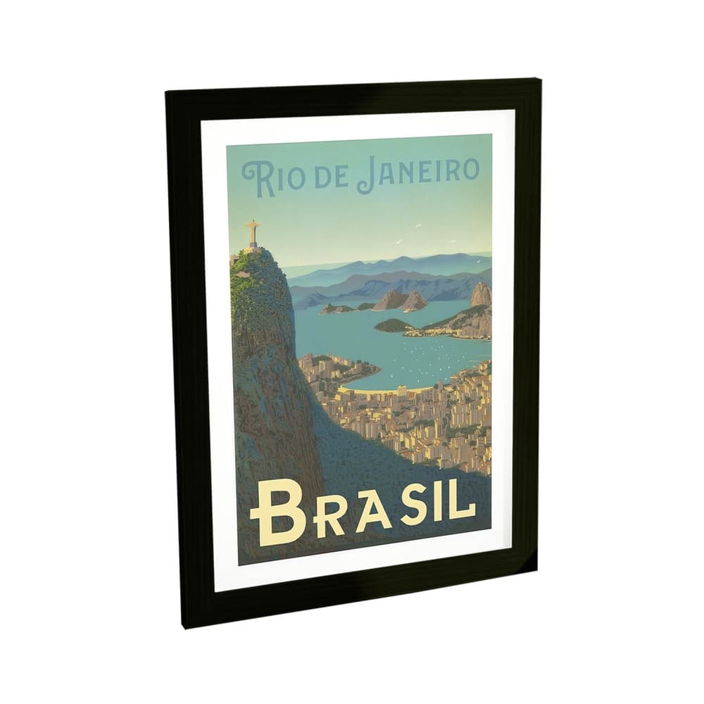 Quadro Decorativo Rio De Janeiro Cidade Brasil Estilo Retro Vintage Decoração Poster