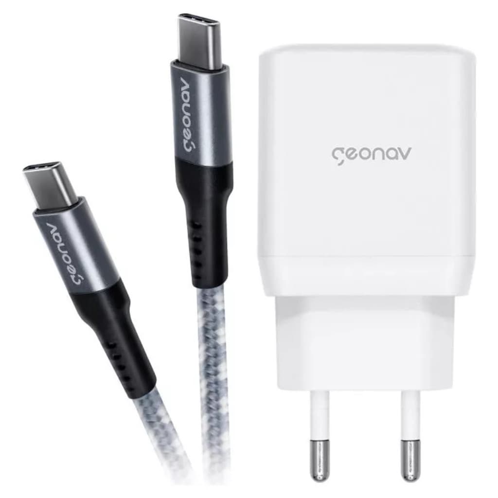 Kit Carregador 35w Turbo Pd+cabo Usb-c Para Usbc 1,5m Geonav