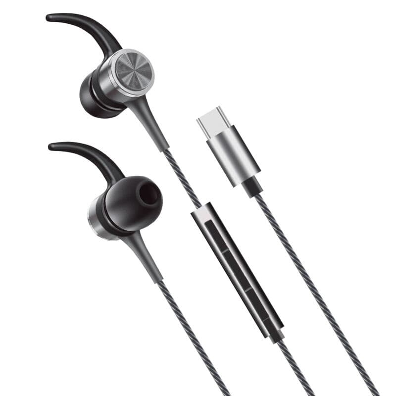 Fone De Ouvido Com Fio E Microfone Conexão USB-C com Microfone Cinza Espacial ESFNUSG Geonav