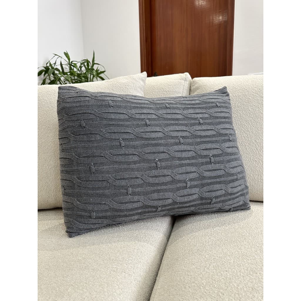 Capa De Almofada Trançada Decorativa Tricot 60x40 Sofa Cama