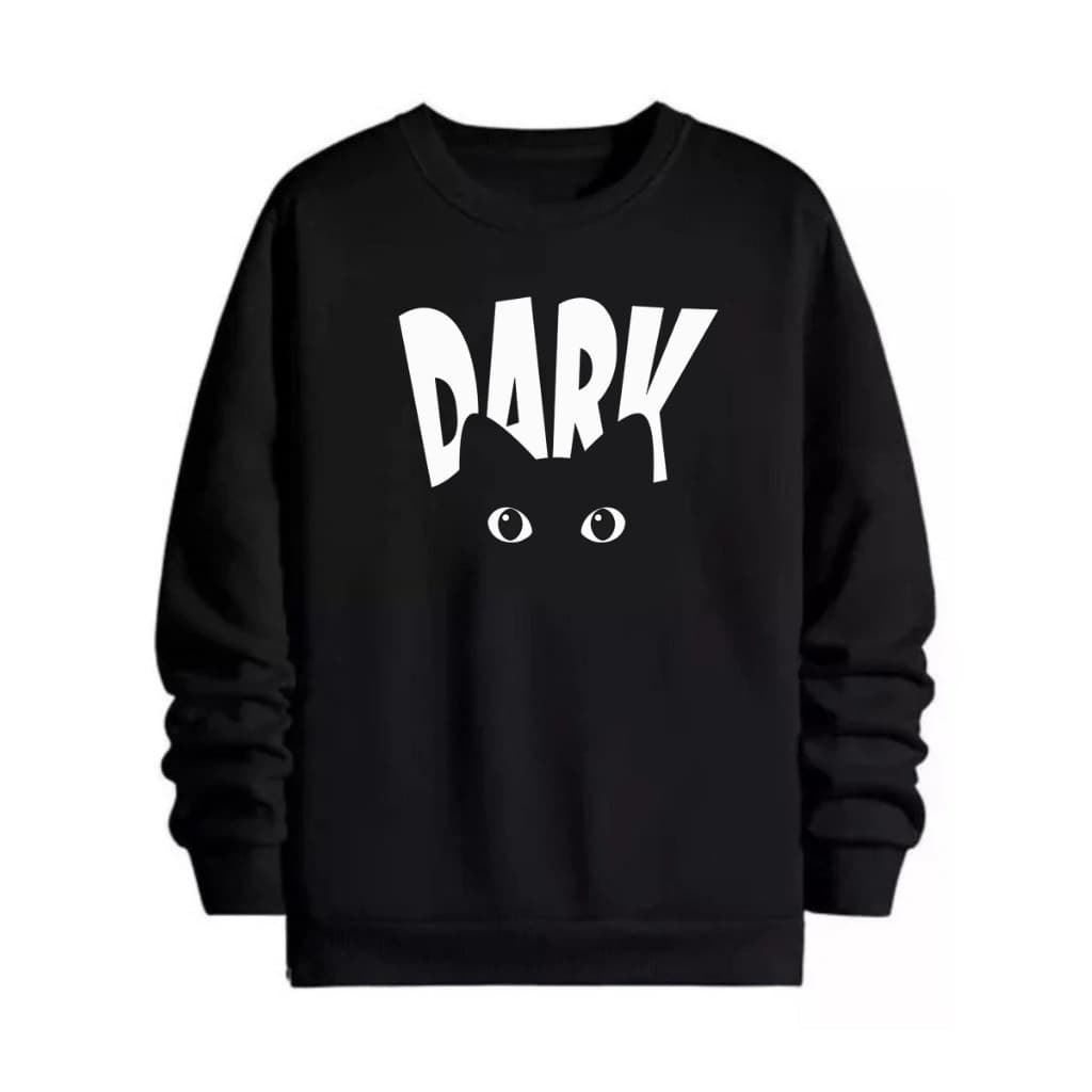 Moletom Estampado Gato Dark Blusa de Frio Estampada Sem Capuz Careca Malha Premium