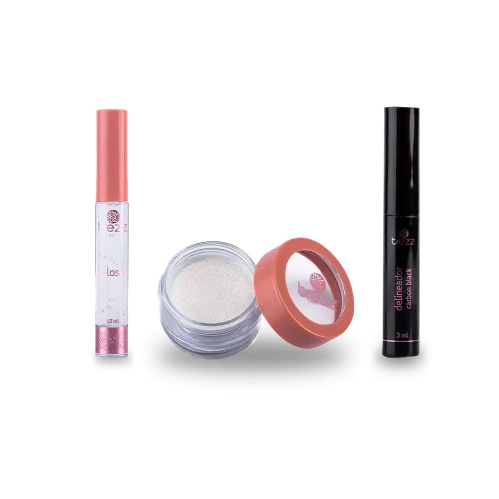 Kit Pigmento Sparkle e Delineador Ultra Fino + Gloss Ai Sim