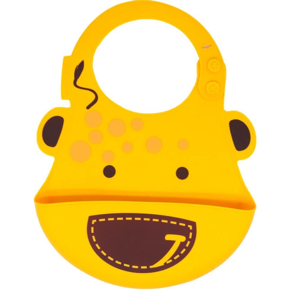Babador em Silicone Girafa Amarelo - Marcus & Marcus