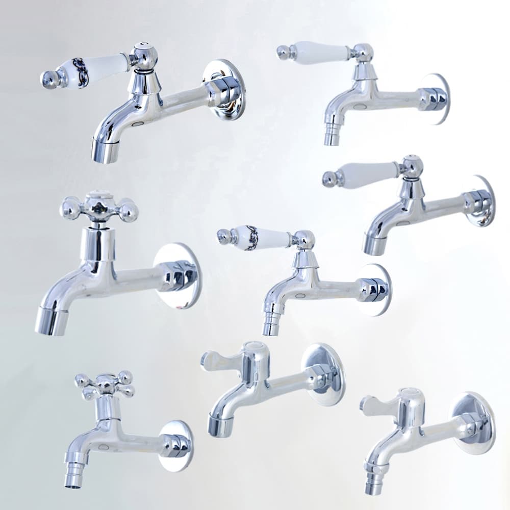 Torneira De Piscina Com Alça De Cerâmica/Pia De Lavanderia Água Fria E Máquina De Lavar/De Jardim Cromada Polida zzh301