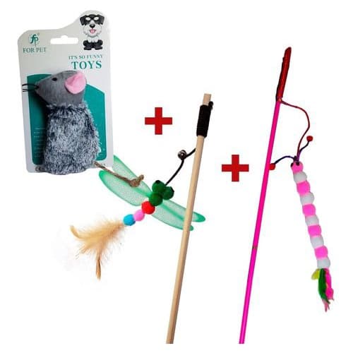 Brinquedos Para Gatos Kit Ratinho Catnip Cat Nip E Varinhas