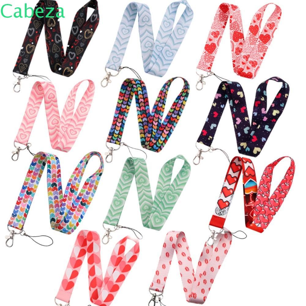 CABEZA1 Alça De Pescoço Para Telefone , Cordão Longo Cinto Anti-Perda , Charme Largo Celular Com Coração De Amor