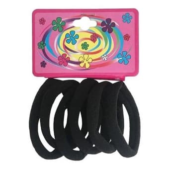 Elastico De Cabelo Preto com 6 unidades 467