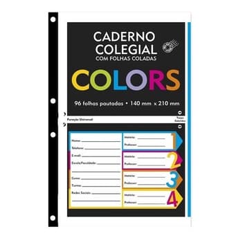 2 Caderno Colegial Coladas Pautadas 14x21cm 192flh - Spiral