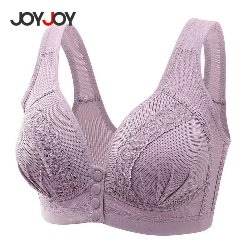 Joyjoy Sutiã Feminino Plus Size com Fivela Frontal – Estilo Colete Sem Aro, Sutiã de Renda Respirável Confortável