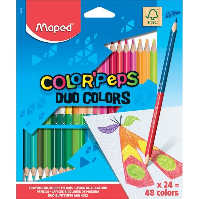 Lapis De Cor Duo 24 Lapis E 48 Cores Colorpeps Maped