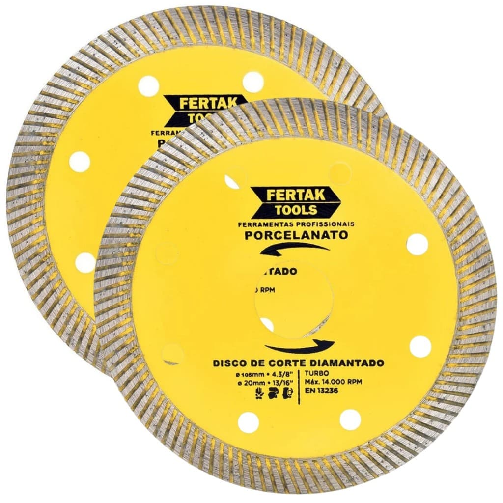 Disco de Corte Para Porcelanato Borda Contínua Corte Suave 110x20mm | 02 Unidades