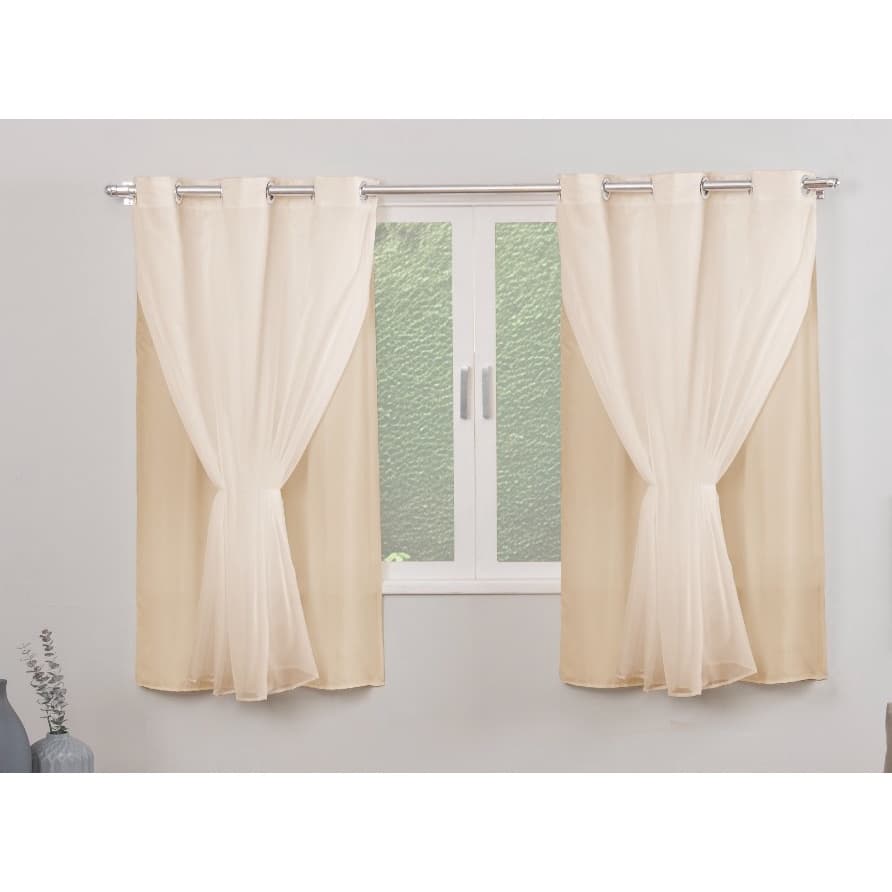 Cortina Para Sala ou Quarto Microfibra Com Voil 2,00m x 140m