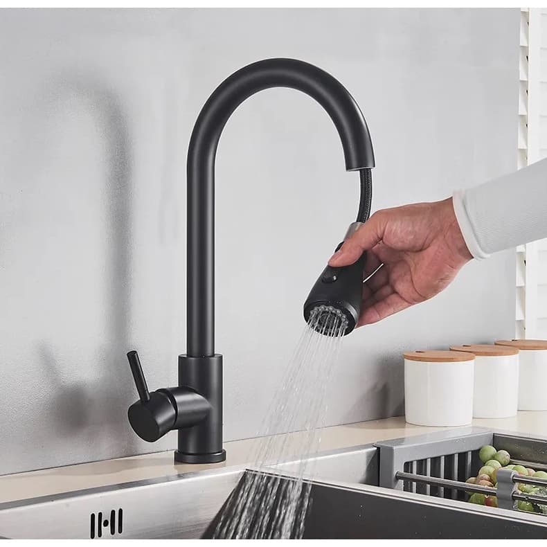 Torneira Gourmet Extensivel Preta Monocomando Quente Frio Pull Down 360 Cozinha