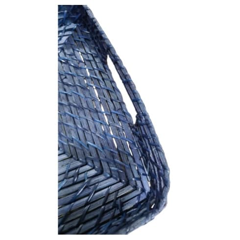 BANDEJAS EM RATTAN AZUL 45x34x8cm