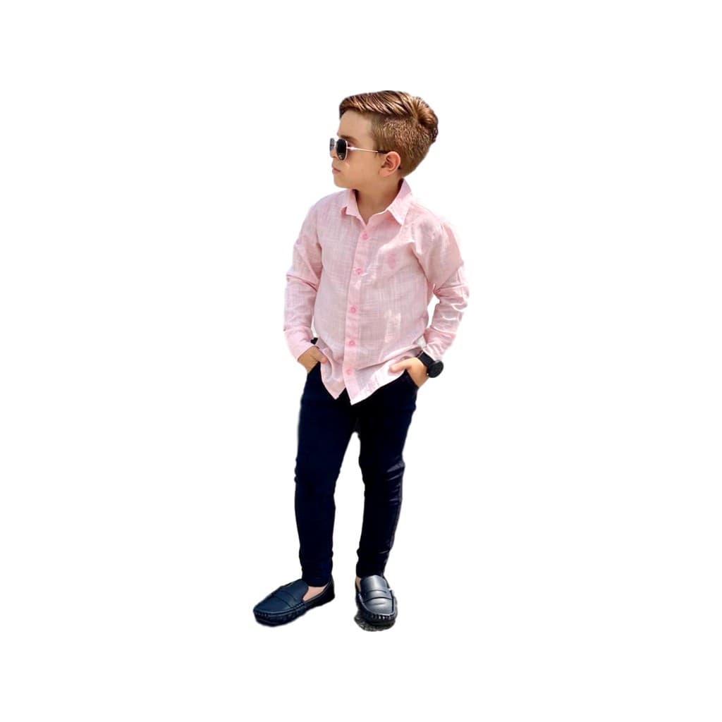 Roupa Infantil Social Festa  Menino Conjunto Calça Sarja + Camisa ML 01-08 Casamento Batizado