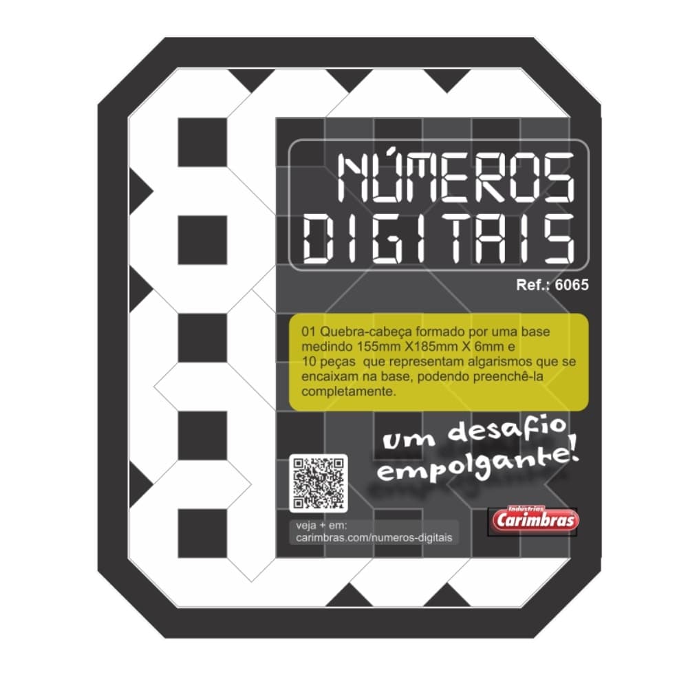 Jogo Educativo de Quebra Cabeça de Números Digitais em MDF