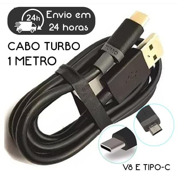 KIT 5 Cabo carregador para celular micro USB/TYPE-C/ USB-C turbo 25W