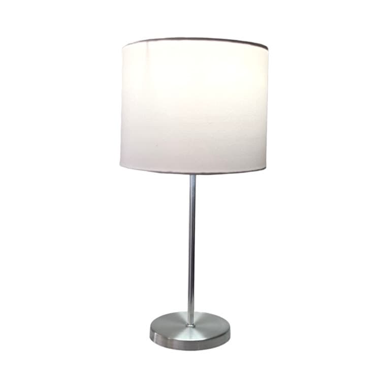 Abajur New Polido Base Escovada Cupula Tecido Quarto Para Iluminar seu espaço