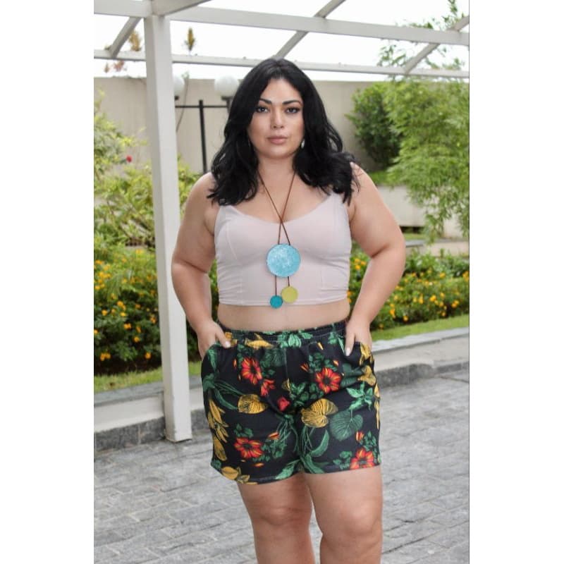 short Plus,vestedo M ao G3 estampado ,no crepe