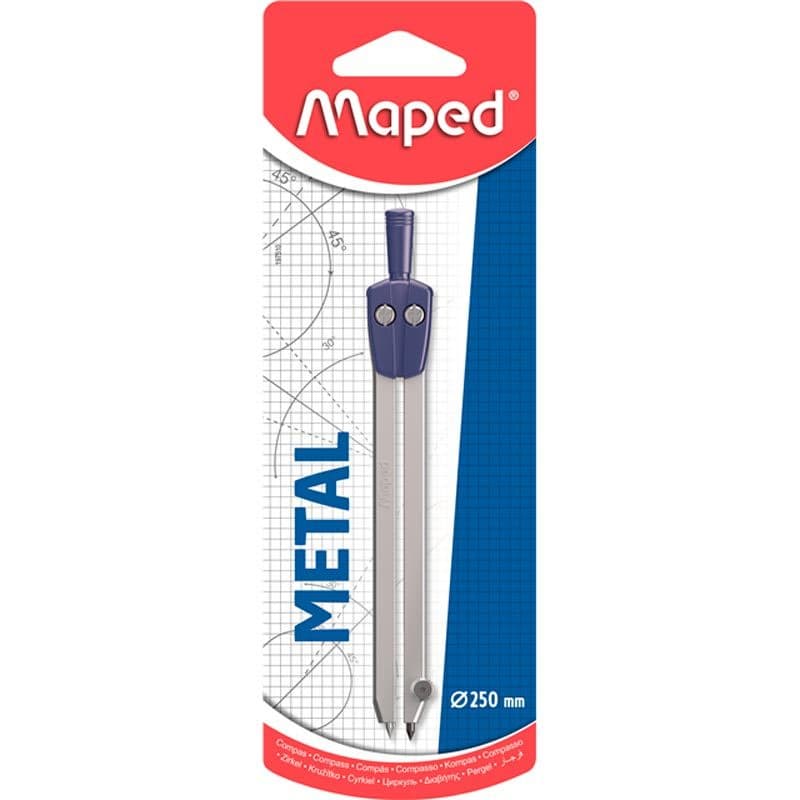 COMPASSO ESCOLAR COM DUAS HASTES ARTICULADA START METALICO AZUL - MAPED