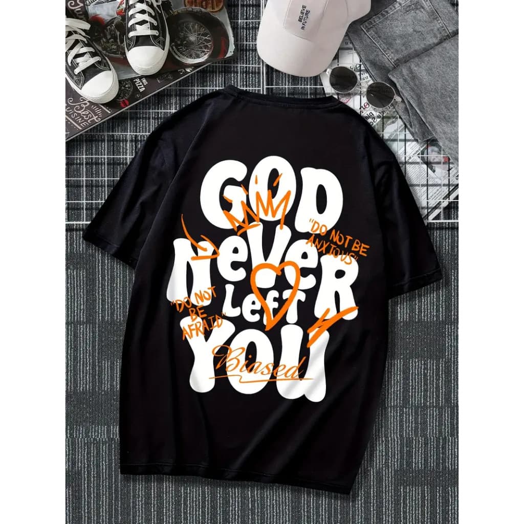 Camiseta Camisão Oversized God Never You  Larga Estilo Algodão Larga Streetwear