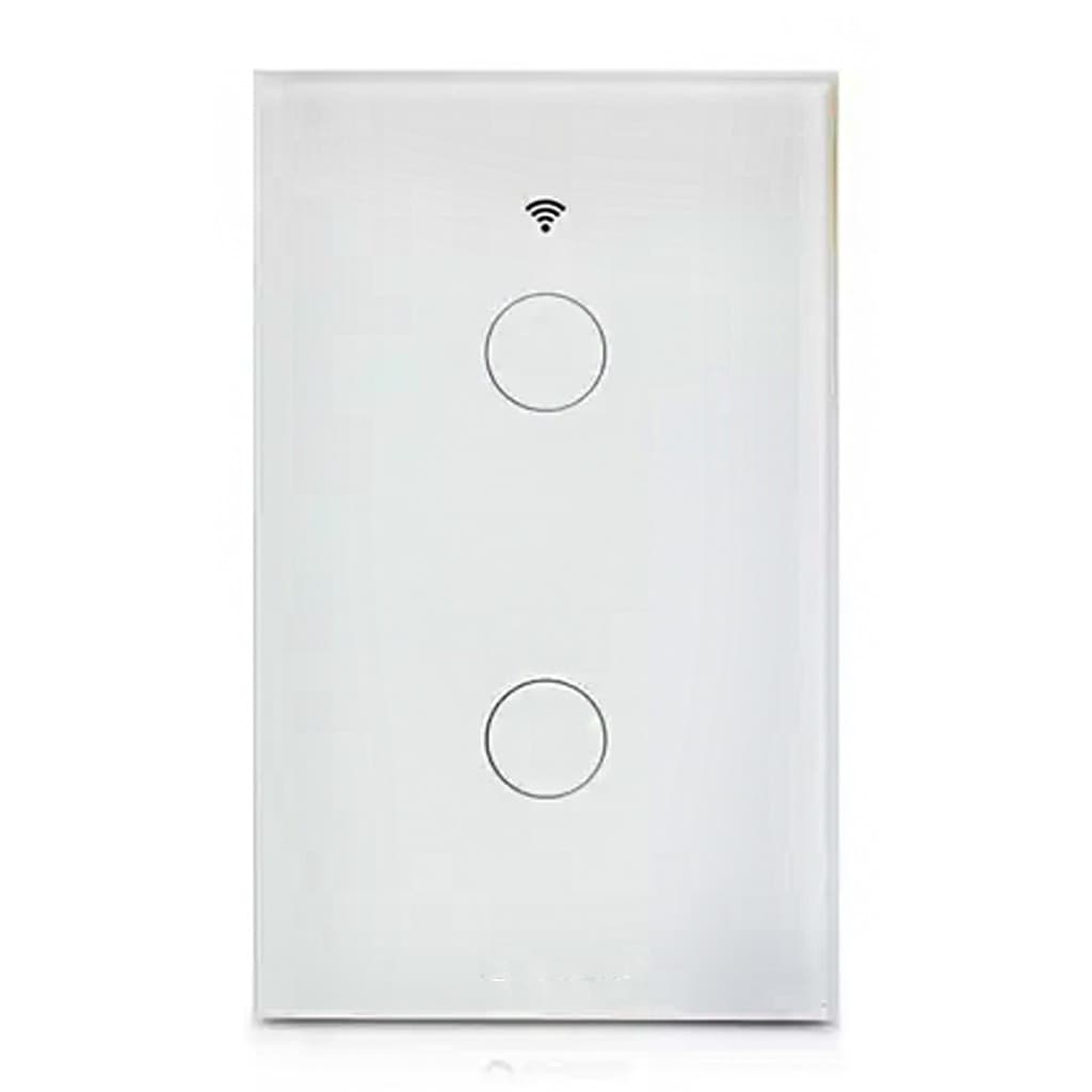 Interruptor Wifi Inteligente 2 Botão touch Alexa Siri Google Smart Casa Hotel