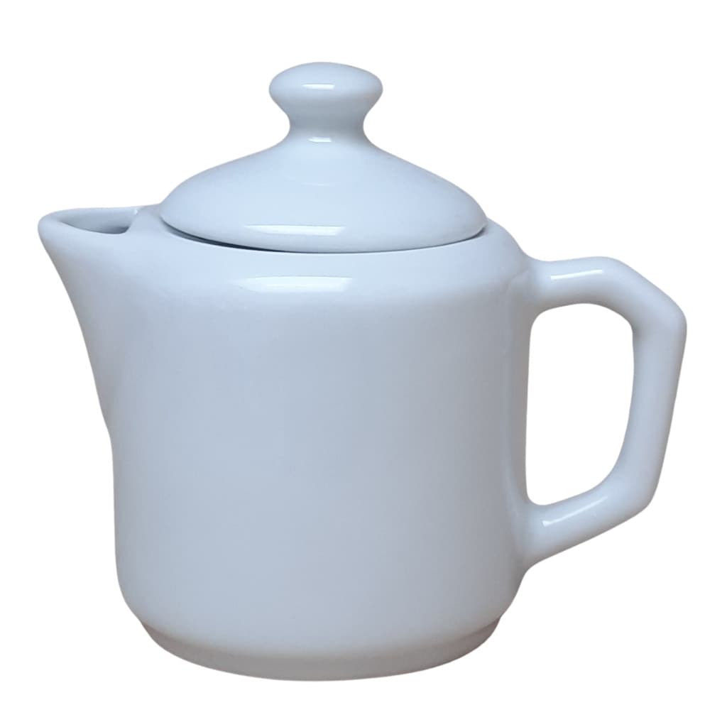 Bule Baixo Café, Chá, Leite 380ml - Porcelana Branca