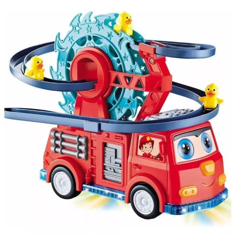 Caminhão Bombeiro Musical Brinquedo Com Roda Gigante e Patinhos