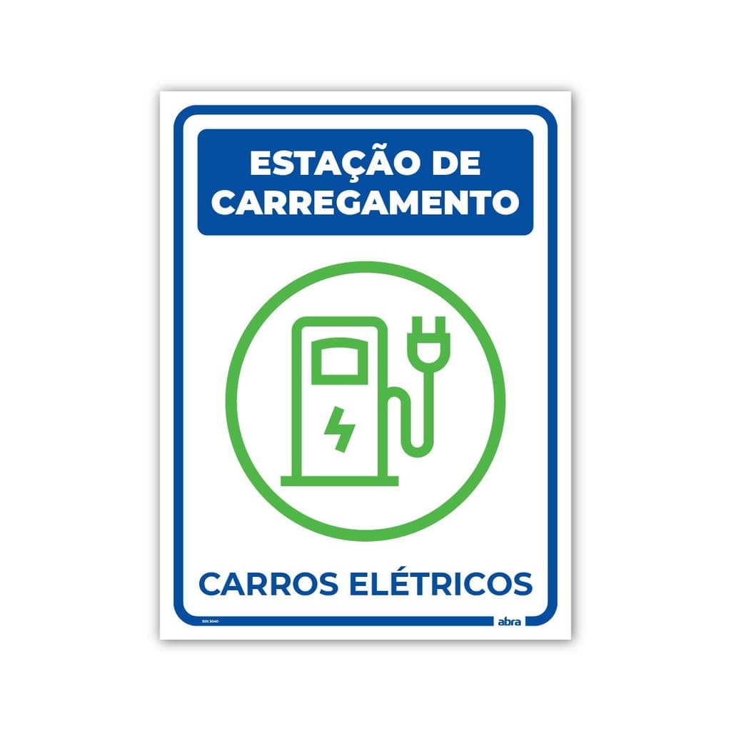 Placa De Sinalização Estacionamento Estação de Carregamento Carro Elétrico Carregador Veicular