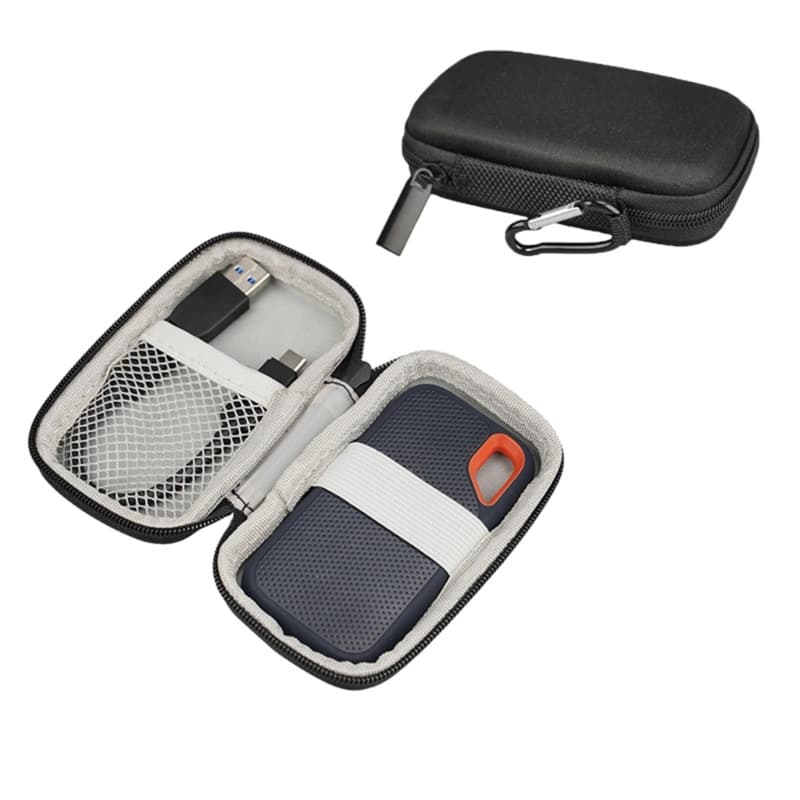 Bmico Portátil Caixa Dura Para E60 SSD Externo Saco Viagem Sacos Armazenamento Proteção Alça Elástica