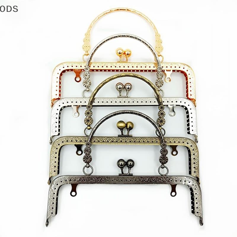 OD 20CM Square Metal Kiss Clasp Frame for Bags with Flower Handle - Handbag Hardware Accessories BR