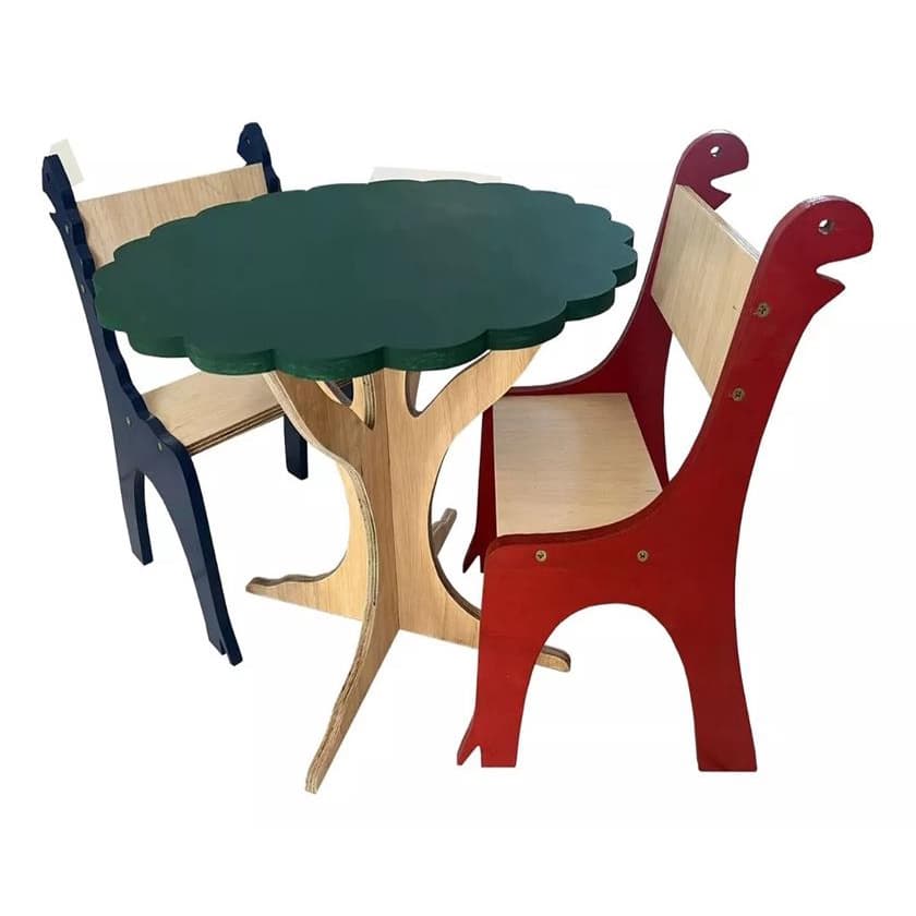 Mesinha Mesa Arvore C/ 2 Cadeiras Infantil  Montess  CM2022